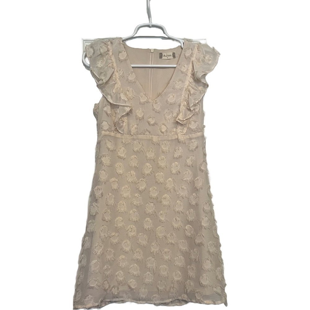 Altar’d State Mini Dress V-Neck, Ruffled cap sleeves 3D effect Women’s Size S